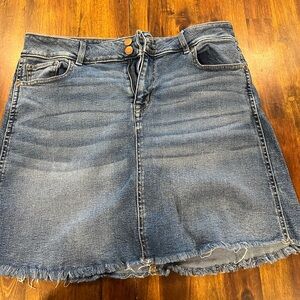 Maurices Distressed Denim Mini Skirt